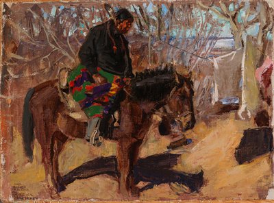 馬に乗ったネイティブ・アメリカン 作： Akseli Valdemar Gallen-Kallela