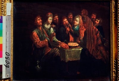 農民の饗宴 - Al Vishnyakovによる絵画（18世紀前半）、キャンバスに油彩、18世紀のロシア美術 - 国立ロシア美術館、サンクトペテルブルク 作： Al Vishnekov