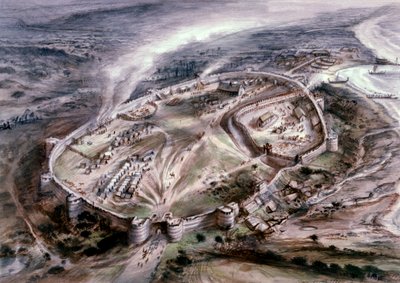 ペベンシー城、c3 世紀、c1960 年代 作： Alan Ernest Sorrell