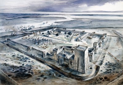 ポートチェスター城、15 世紀、1960 年代 作： Alan Ernest Sorrell