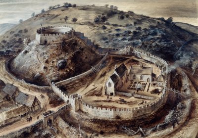 トットネス城、14 世紀、1960 年代 作： Alan Ernest Sorrell