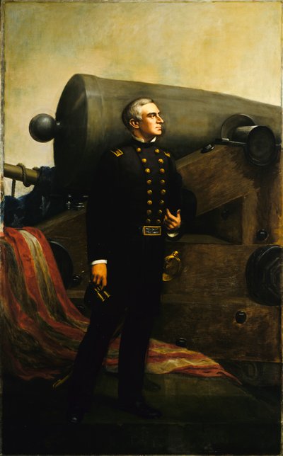 フォート サムターの最初の銃 ロバート アンダーソン少佐。 1861年 作： Alban Jasper Conant