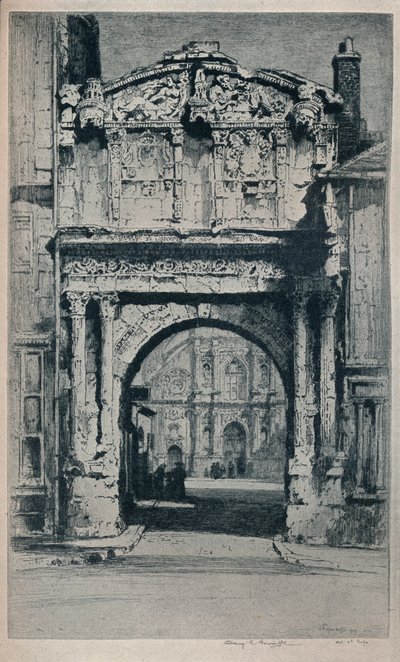 「聖ペテロの門、オセール」、1912 年 作： Albany E Howarth