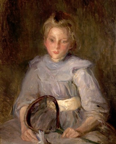 ラケットを持つ少女 作： Albert de Belleroche