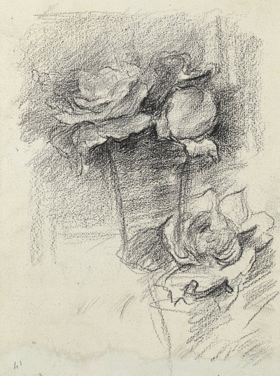 花瓶のバラの静物、1890年頃 作： Albert de Belleroche