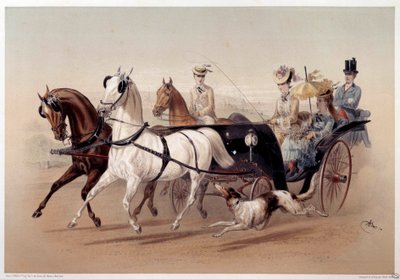 ヴィクトリア・カーとタルブの馬 アルベール・アダム（1833～）の版画 19世紀 パリ、カルナヴァレ美術館 作： Albert Adam