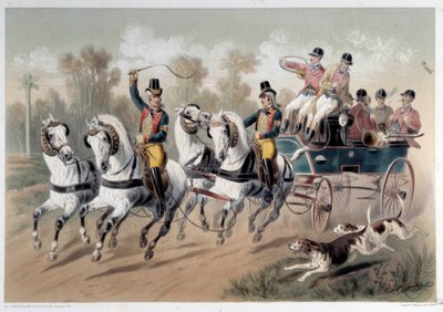 狩猟の始まり アルベール・アダムの版画（1833-? 作： Albert Adam