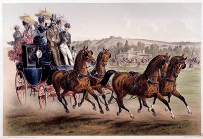 郵便馬車、レースの帰り アルベール・アダム（1833～）の版画 19世紀 パリ、カルナヴァレ美術館 作： Albert Adam