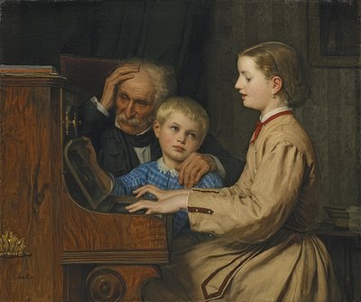家の歌。 1874 作： Albert Anker