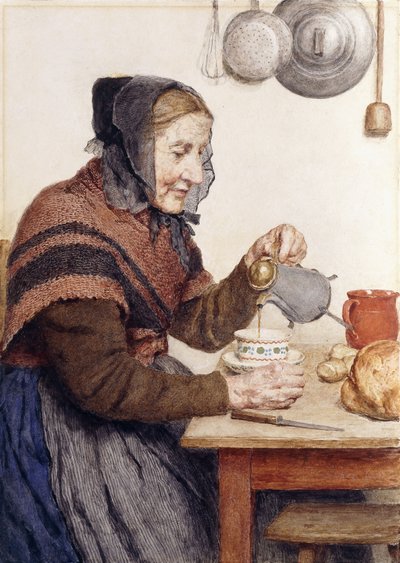 コーヒーを持つ祖母、1904 作： Albert Anker