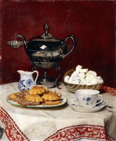 静物：おいしいお茶、1897 作： Albert Anker