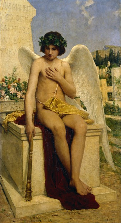 死の天才 作： Albert Anker