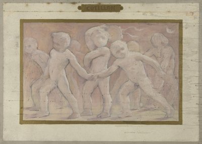 パリのヴィル美術館のサル・デ・フェットのためのスケッチ：コティヨン、1889年から1895年の間（油彩） 作： Albert Aublet