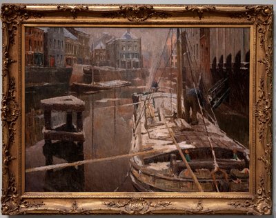 雪の中のはしけ 作： Albert Baertsoen