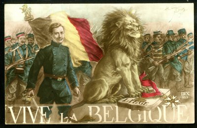 戦争14-18：ベルギー万歳、1915年頃（絵葉書） 作： Albert Beerts