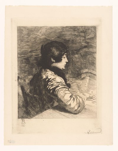 シャーロット・ベスナールの肖像 作： Albert Besnard (signed by artist)