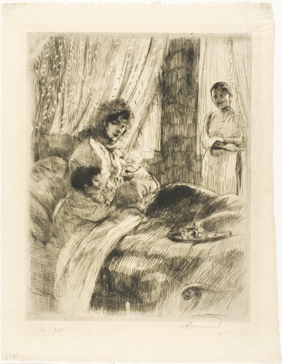 朝食、「Woman」より4皿目 作： Albert Besnard
