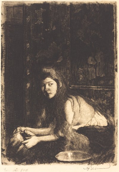 花瓶を持つ女性 (La femme au vase) 作： Albert Besnard