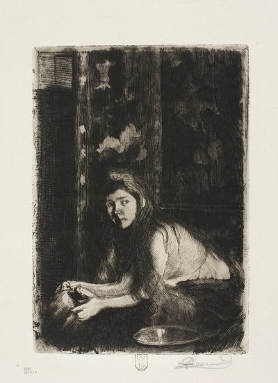 花瓶を持つ女性 作： Albert Besnard