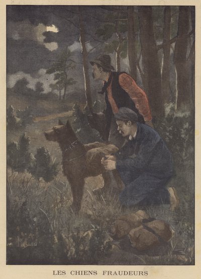 国境を越えて密輸業者を運ぶために密輸業者によって使用される犬 作： Albert Besnou