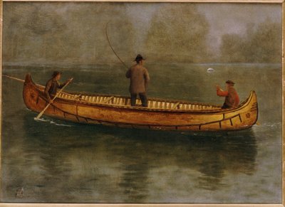 カヌーからの釣り 作： Albert Bierstadt