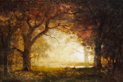 森の日の出 作： Albert Bierstadt