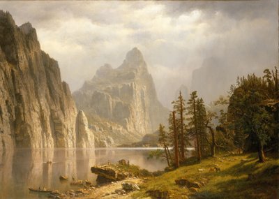 ヨセミテバレーのマーセド川 作： Albert Bierstadt