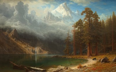 コーコラン山。 UM 1876-77 作： Albert Bierstadt