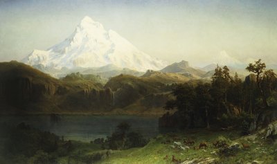 オレゴン州のフッド山 作： Albert Bierstadt
