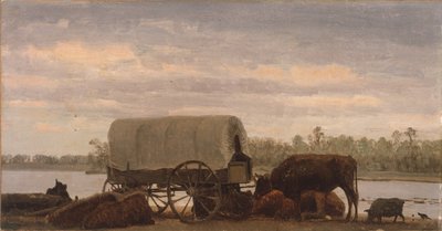 Nooning on the Platte, c.1859 (油彩、紙、キャンバス) 作： アルバートビアシュタット