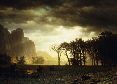 ヨセミテで嵐を通過、1865 作： Albert Bierstadt