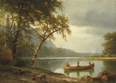 カスパペディアック川でのサケ釣り 作： Albert Bierstadt