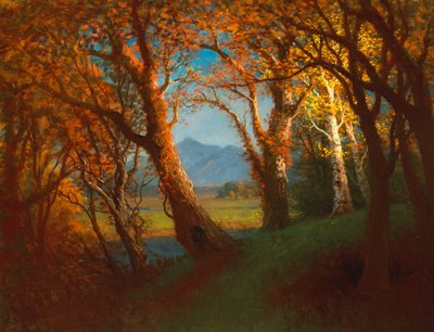 ネブラスカ準州の夕日 作： Albert Bierstadt