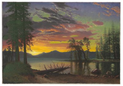 トワイライト、タホ湖、1870年代頃 作： Albert Bierstadt