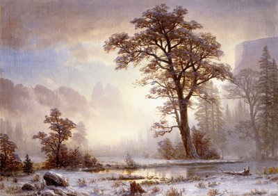 ヨセミテの谷-雪の滝、 作： Albert Bierstadt