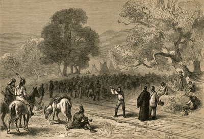 1878年の太平洋鉄道の完成。 作： Albert Bobbett