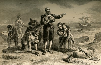 巡礼者の上陸、1877年。 作： Albert Bobbett