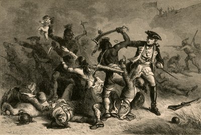 虐殺を止めようとするモントカーム、1877年。 作： Albert Bobbett