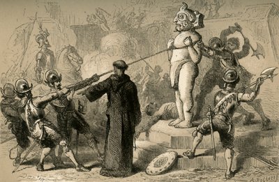 メキシコの偶像を破壊するスペイン人、1877年。 作： Albert Bobbett