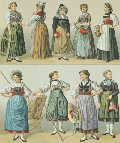 カントンのコスチューム（Racinet Auguste著「The Complete Costume History」より 作： Albert Charles August Racinet