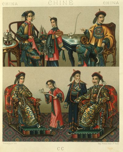 中国・チンの皇族のイラスト 作： Albert Charles August Racinet
