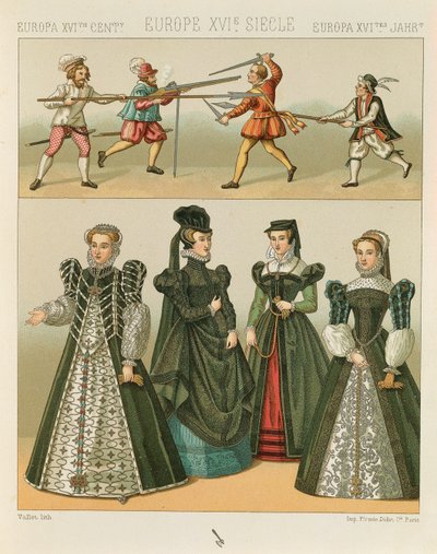 オーギュスト・ラシネ著「Le Costume Historique」（コスチューム全史）第4巻 作： Albert Charles August Racinet