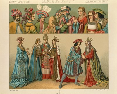 オーギュスト・ラシネ著「Le Costume Historique」（コスチューム全史）第4巻 作： Albert Charles August Racinet