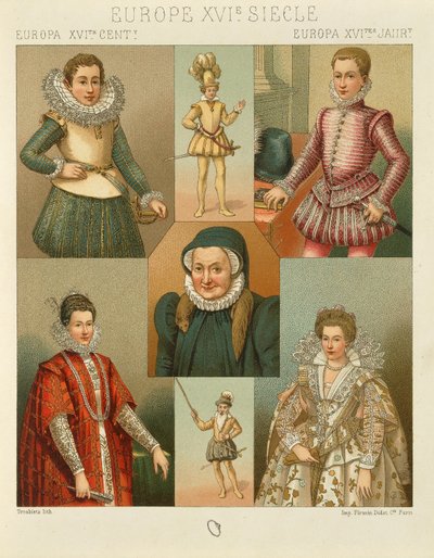 オーギュスト・ラシネ著「Le Costume Historique」（コスチューム全史）第4巻 作： Albert Charles August Racinet