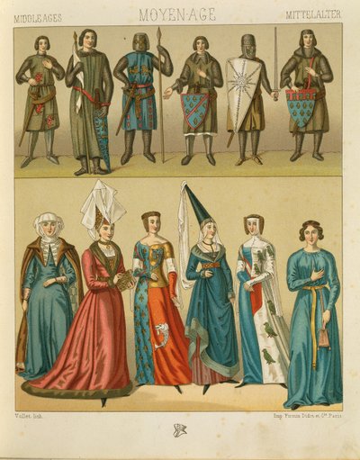 オーギュスト・ラシネ著「Le Costume Historique」（コスチューム全史）第4巻 作： Albert Charles August Racinet