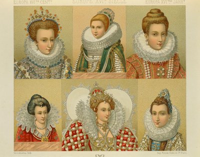 オーギュスト・ラシネ著「Le Costume Historique」（コスチューム全史）第4巻 作： Albert Charles August Racinet