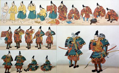 サムライ・ユニフォーム、イラスト（「Historic Costumes」より 作： Albert Charles August Racinet