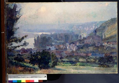 ヴェトゥイユの眺め、日没、1897 作： Albert Charles Lebourg