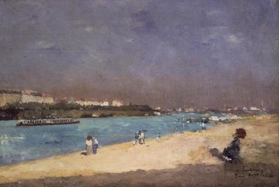 ポンナショナルからのパリ郊外の眺め、1882年 作： Albert Charles Lebourg