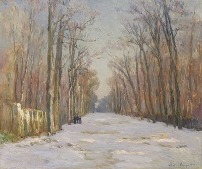 冬の情景、1891年 作： Albert Charles Lebourg